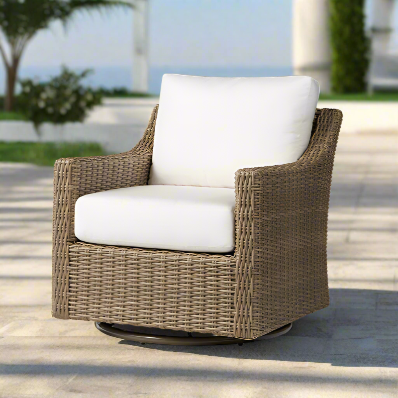 Lloyd Flanders Milan Woven Vinyl Outdoor Swivel Glider Lounge Chair