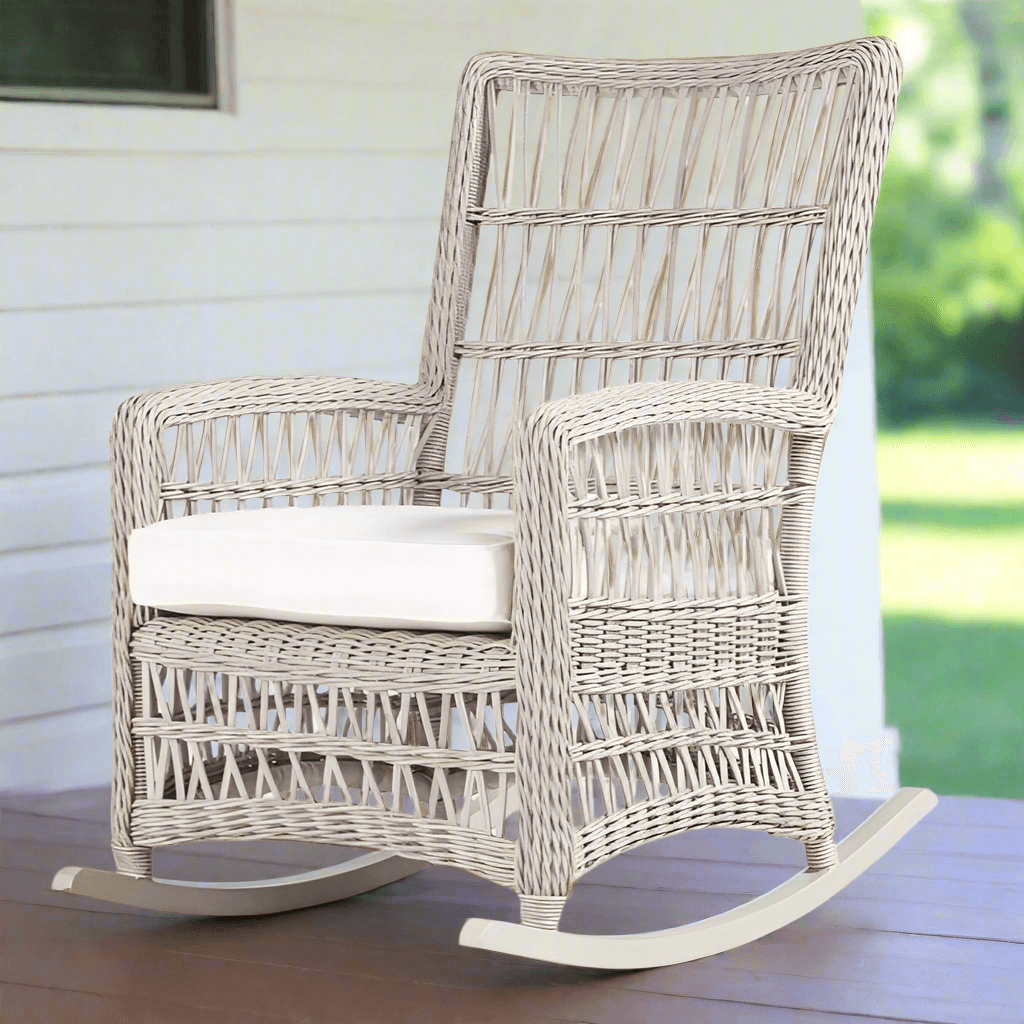 Lloyd Flanders Mackinac Woven Vinyl High Back Porch Rocker