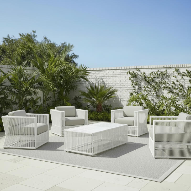 Sunset West Miami Rope Aluminum Outdoor Club Chair