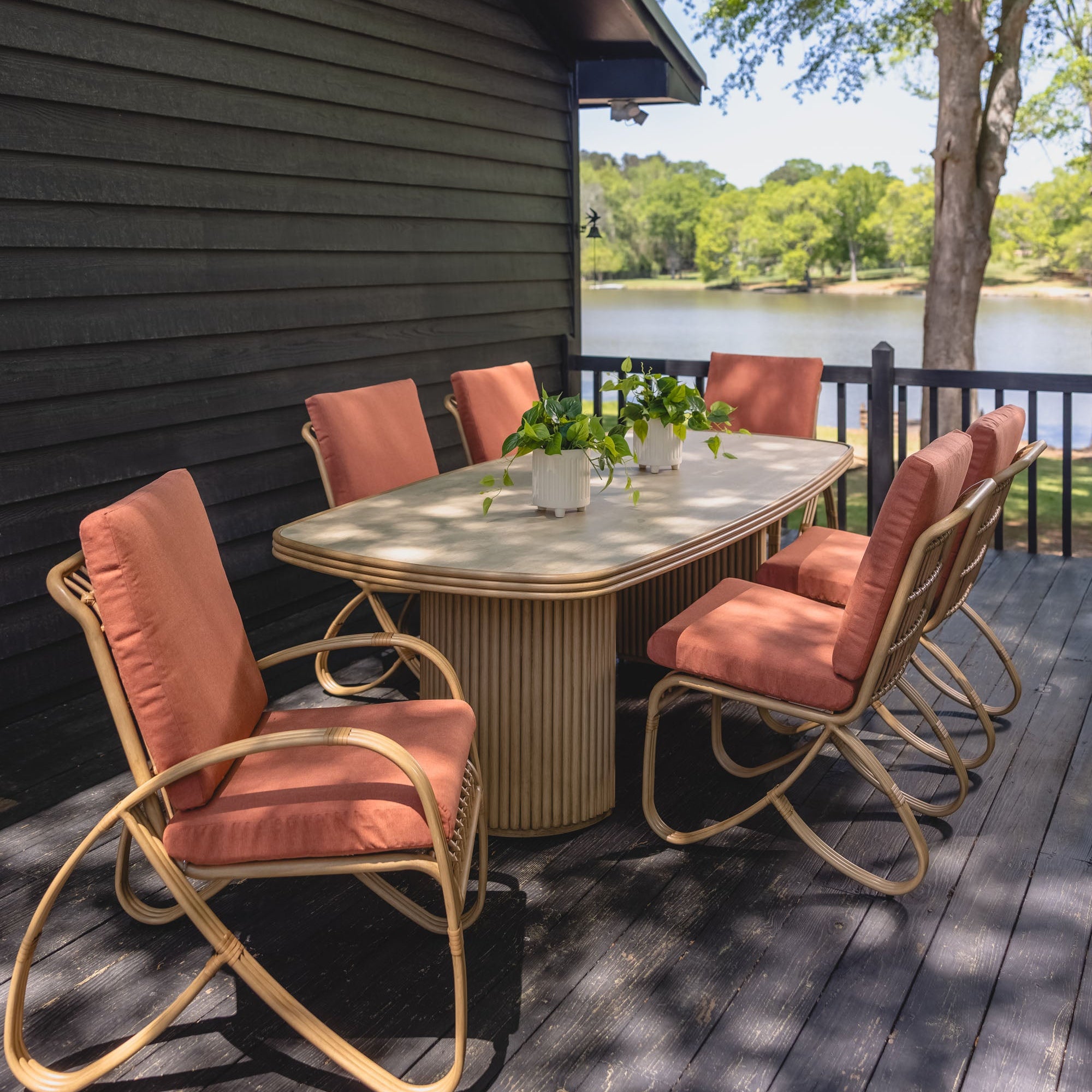 Lloyd Flanders Riviera Aluminum Outdoor 94.5" Rectangular Dining Table
