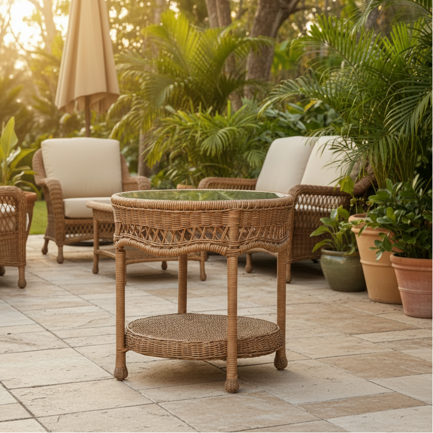South Sea Rattan Riviera Outdoor Wicker End Table