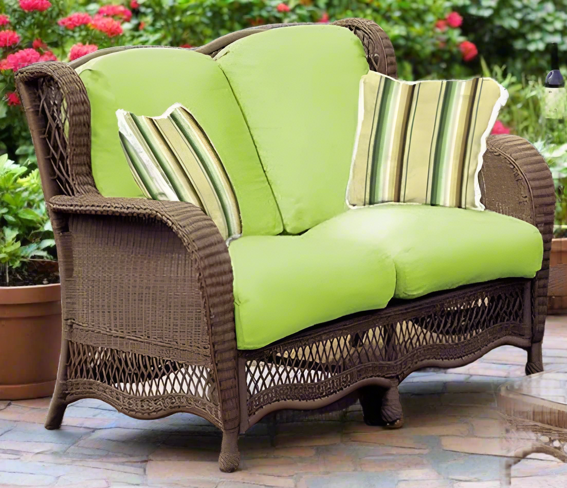 Replacement Cushions for South Sea Rattan Riviera Wicker Love Seat and Double Glider