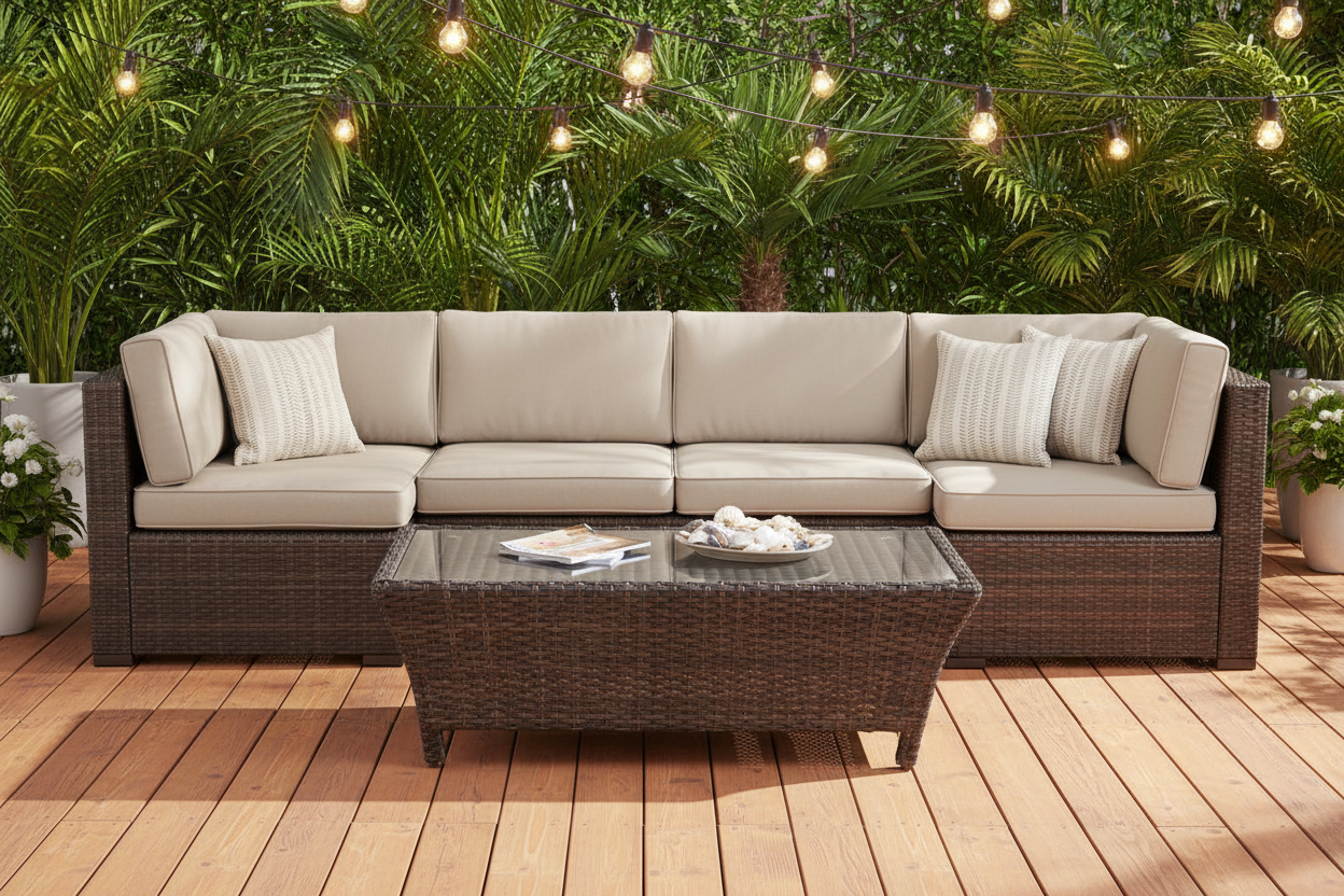 South Sea Rattan Panama Wicker Outdoor Coffee Table