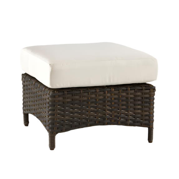 South Sea Rattan Panama Wicker Outdoor Ottoman
