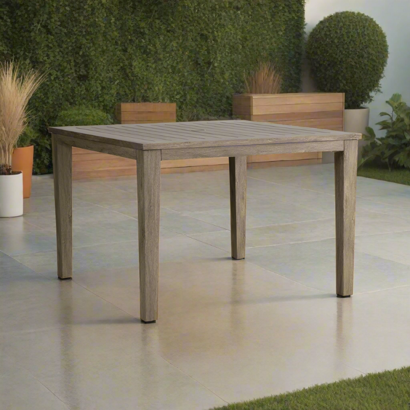 Lloyd Flanders Frontier Aluminum Outdoor 44" Square Umbrella Dining Table