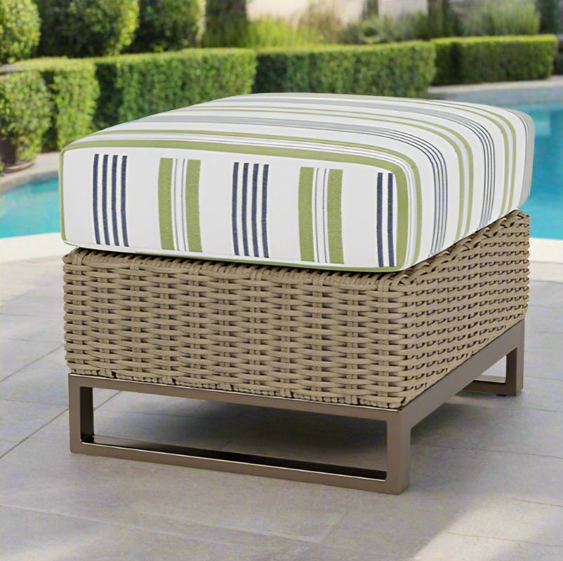 Lloyd Flanders Milan Woven Vinyl Outdoor Ottoman