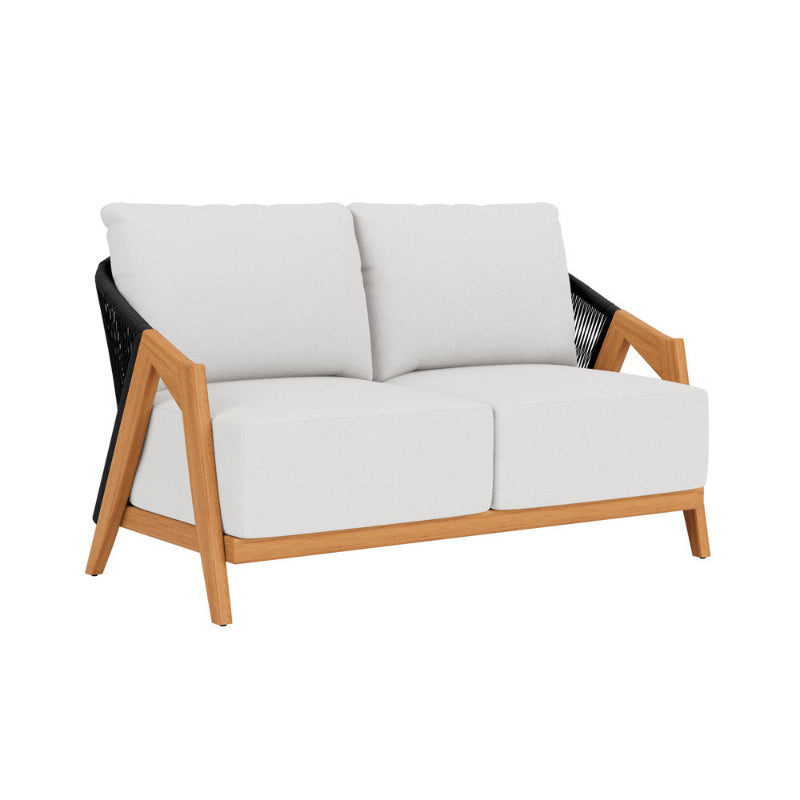Lloyd Flanders Alpine Teak Rope Outdoor Loveseat