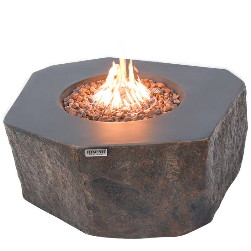 Elementi Columbia Glass Fiber Reinforced Concrete Outdoor Fire Pit Table