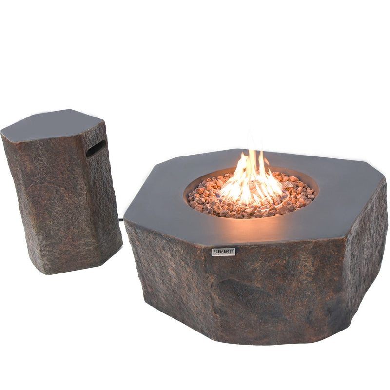 Elementi Columbia Glass Fiber Reinforced Concrete Outdoor Fire Pit Table