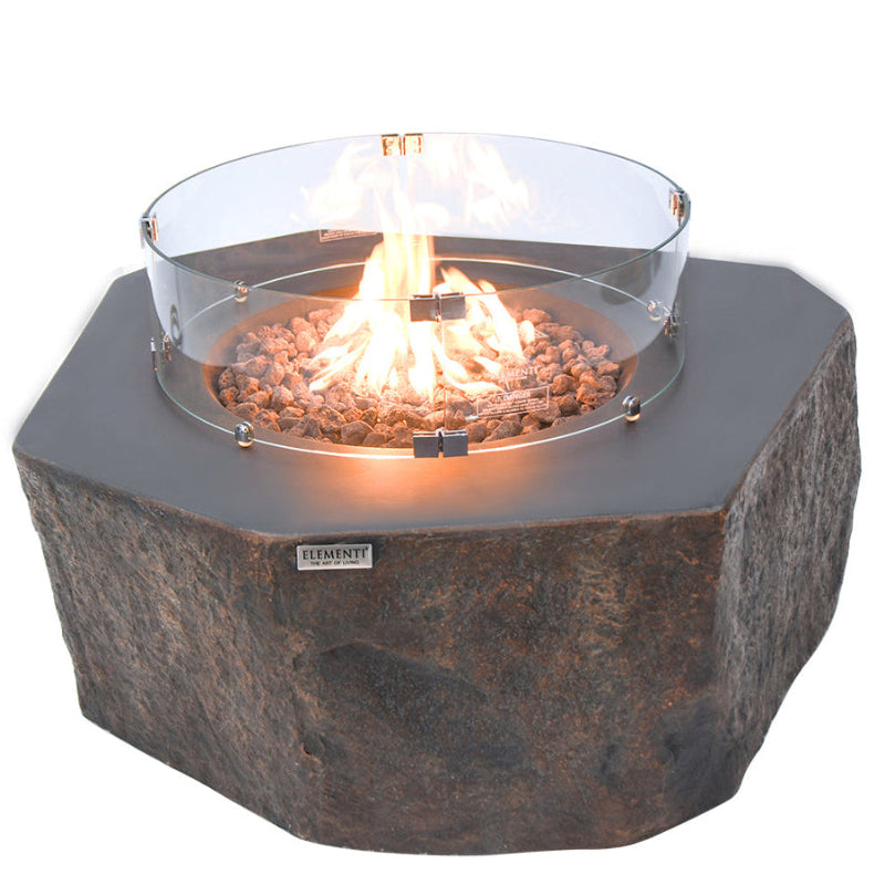 Elementi Columbia Glass Fiber Reinforced Concrete Outdoor Fire Pit Table