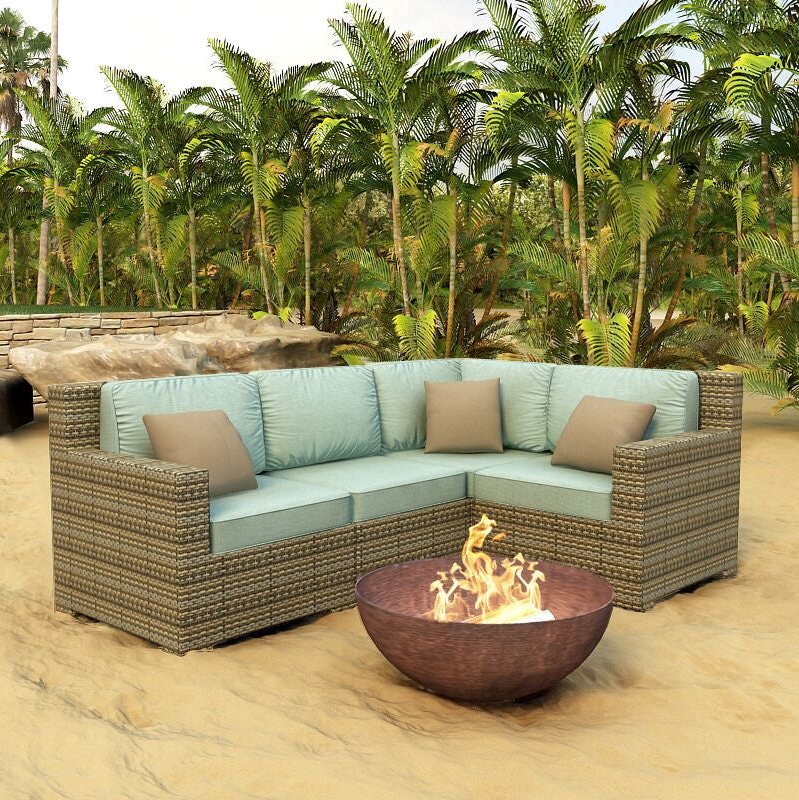 Forever Patio Hampton 4 Piece Wicker Sectional Set