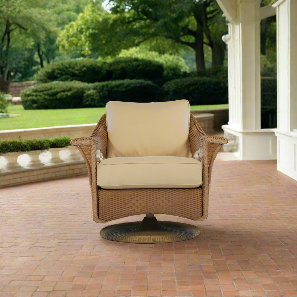 Lloyd Flanders Nantucket Wicker Swivel Glider Lounge Chair