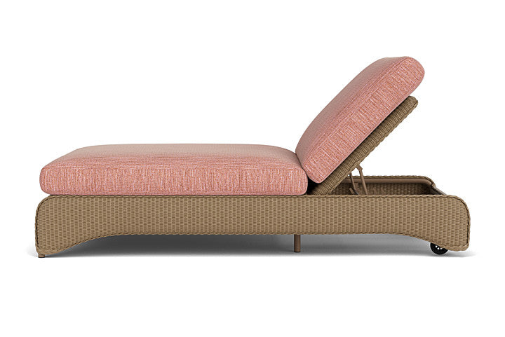 Lloyd Flanders Loom Wicker Outdoor Double Chaise Lounge