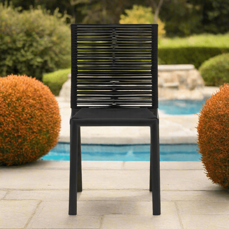 DecoScape Avalon Aluminum Rope Outdoor Dining Side Chair