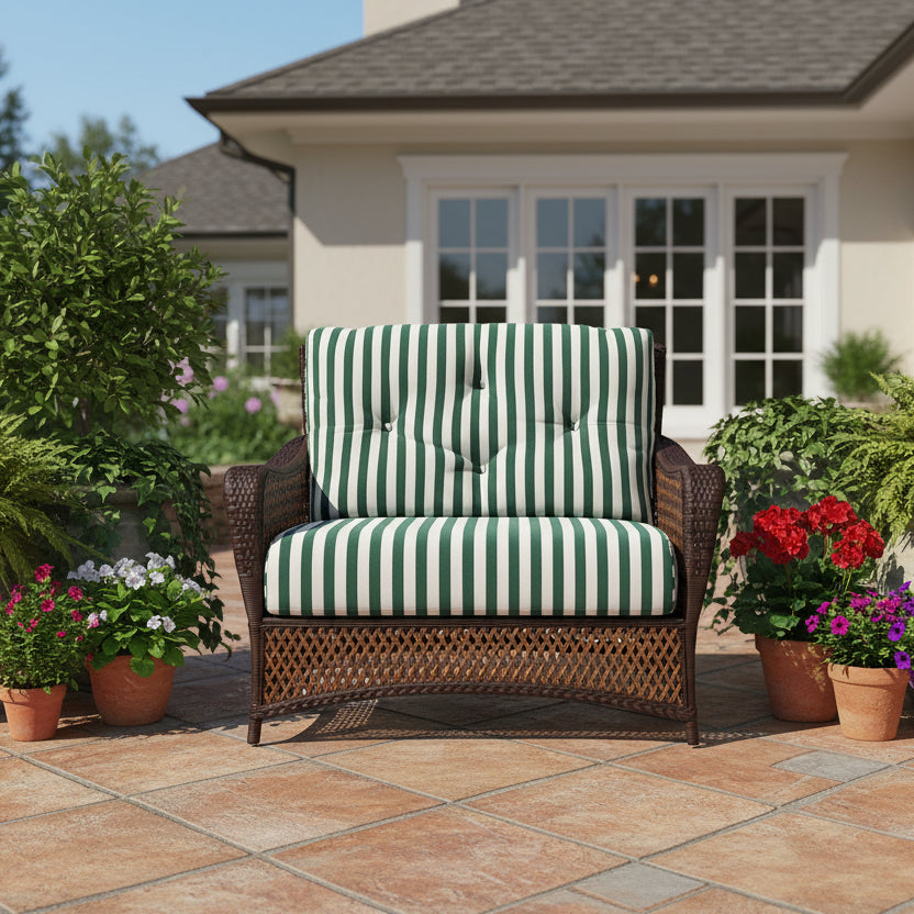 Lloyd Flanders Grand Traverse Wicker Outdoor Chair And A Half