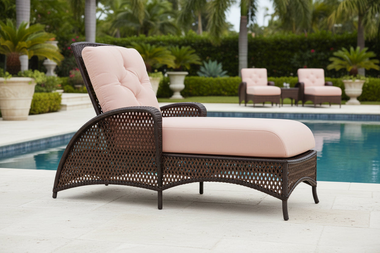 Lloyd Flanders Grand Traverse Wicker Outdoor Adjustable Chaise Lounge
