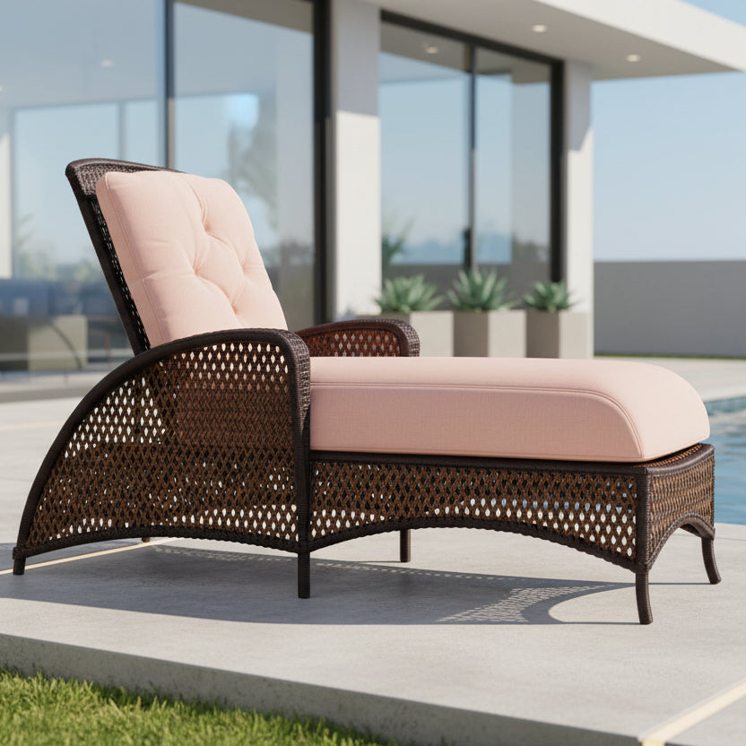 Lloyd Flanders Grand Traverse Wicker Outdoor Adjustable Chaise Lounge