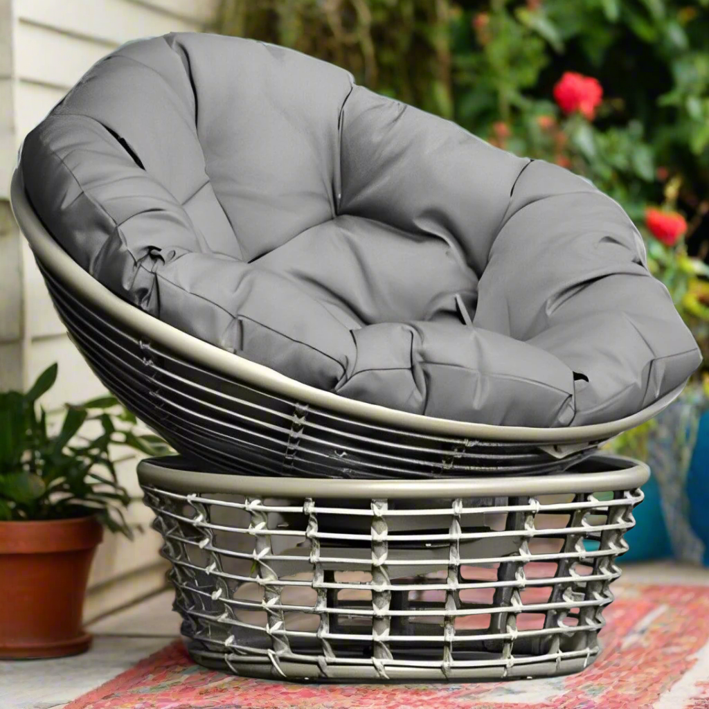 South Sea Rattan Papasan Swivel Lounge Chair