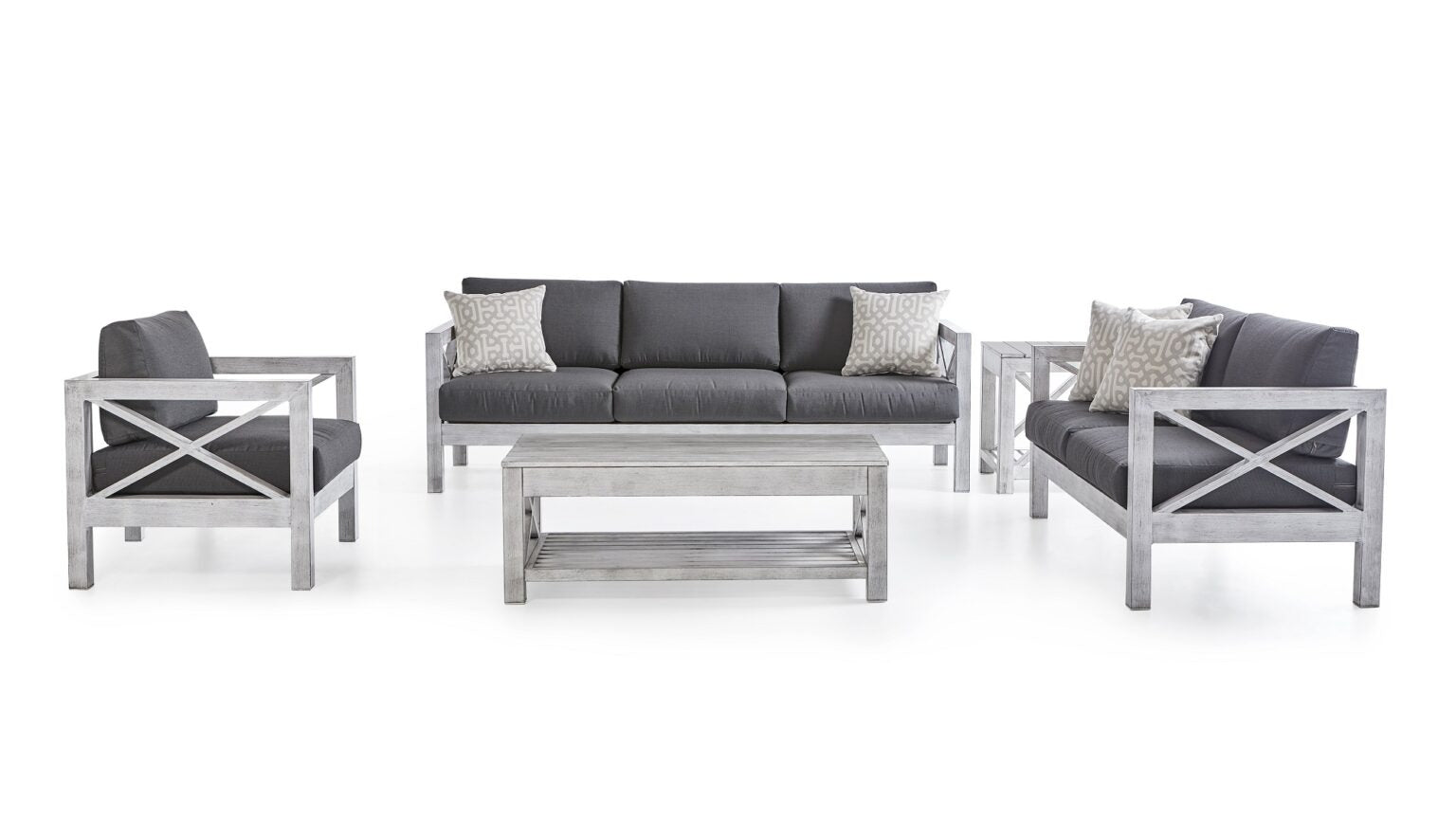 South Sea Rattan Farlowe Aluminum Outdoor 6-Person Living Set