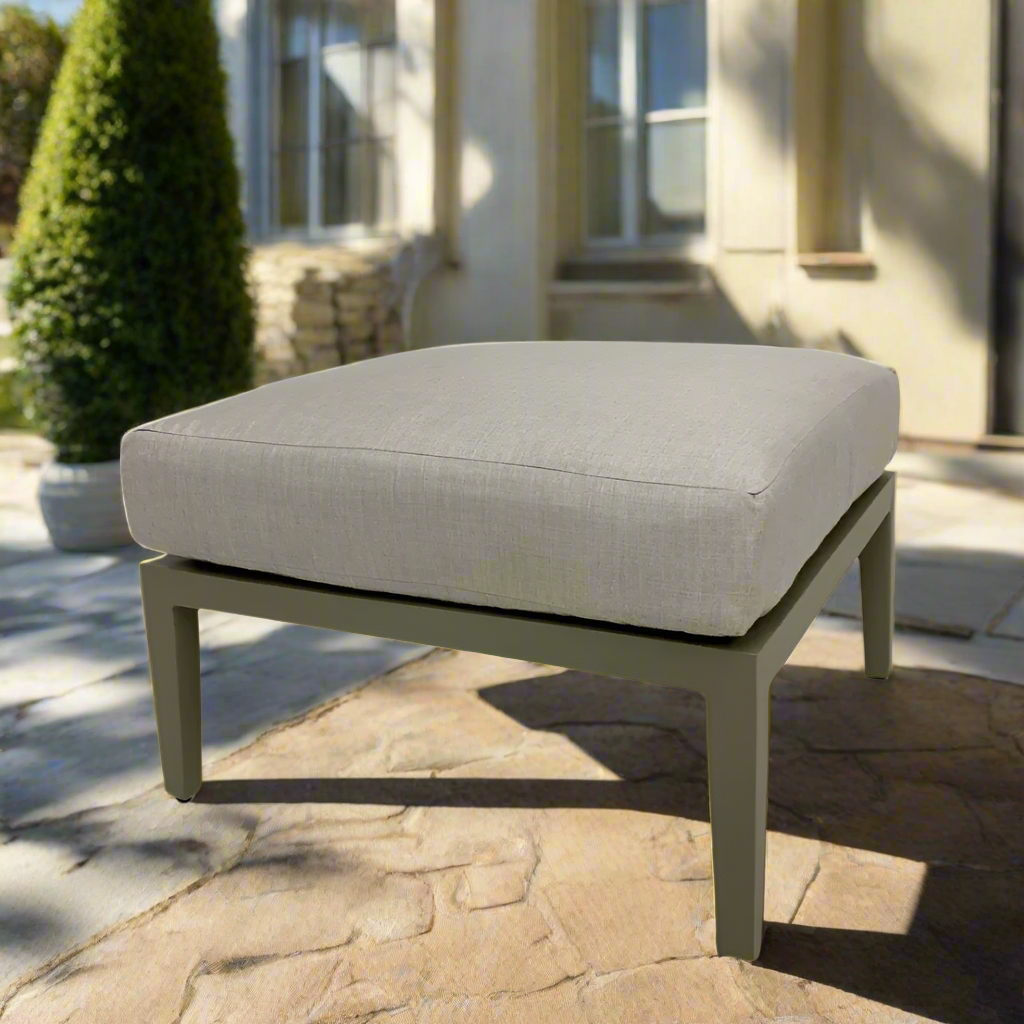 South Sea Rattan Nicole Greystone Aluminum Cushion Outdoor Patio Ottoman