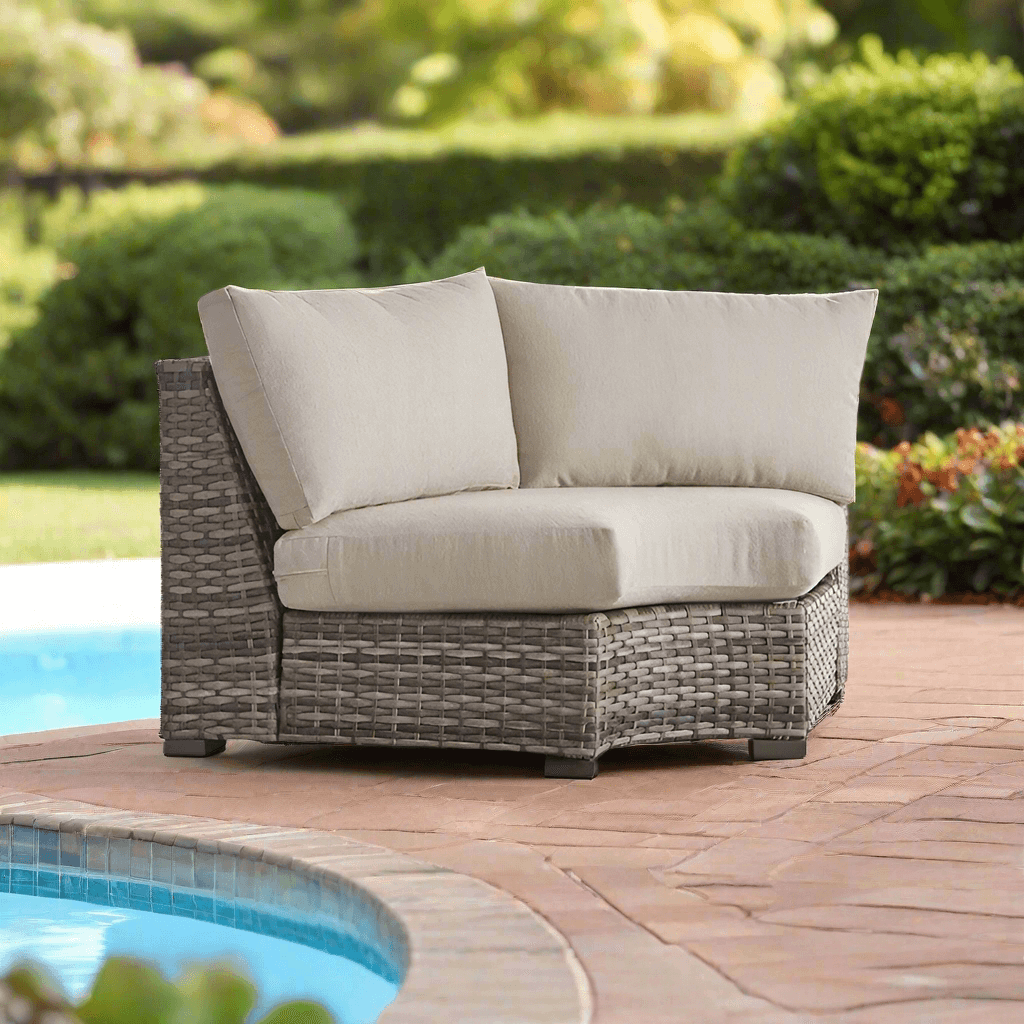 South Sea Rattan New Java Resin Wicker Outdoor Wedge Corner Chair