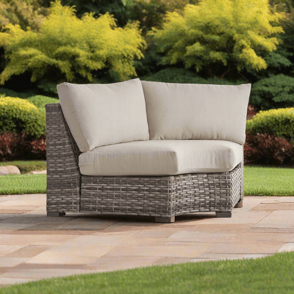 South Sea Rattan New Java Resin Wicker Outdoor Wedge Corner Chair