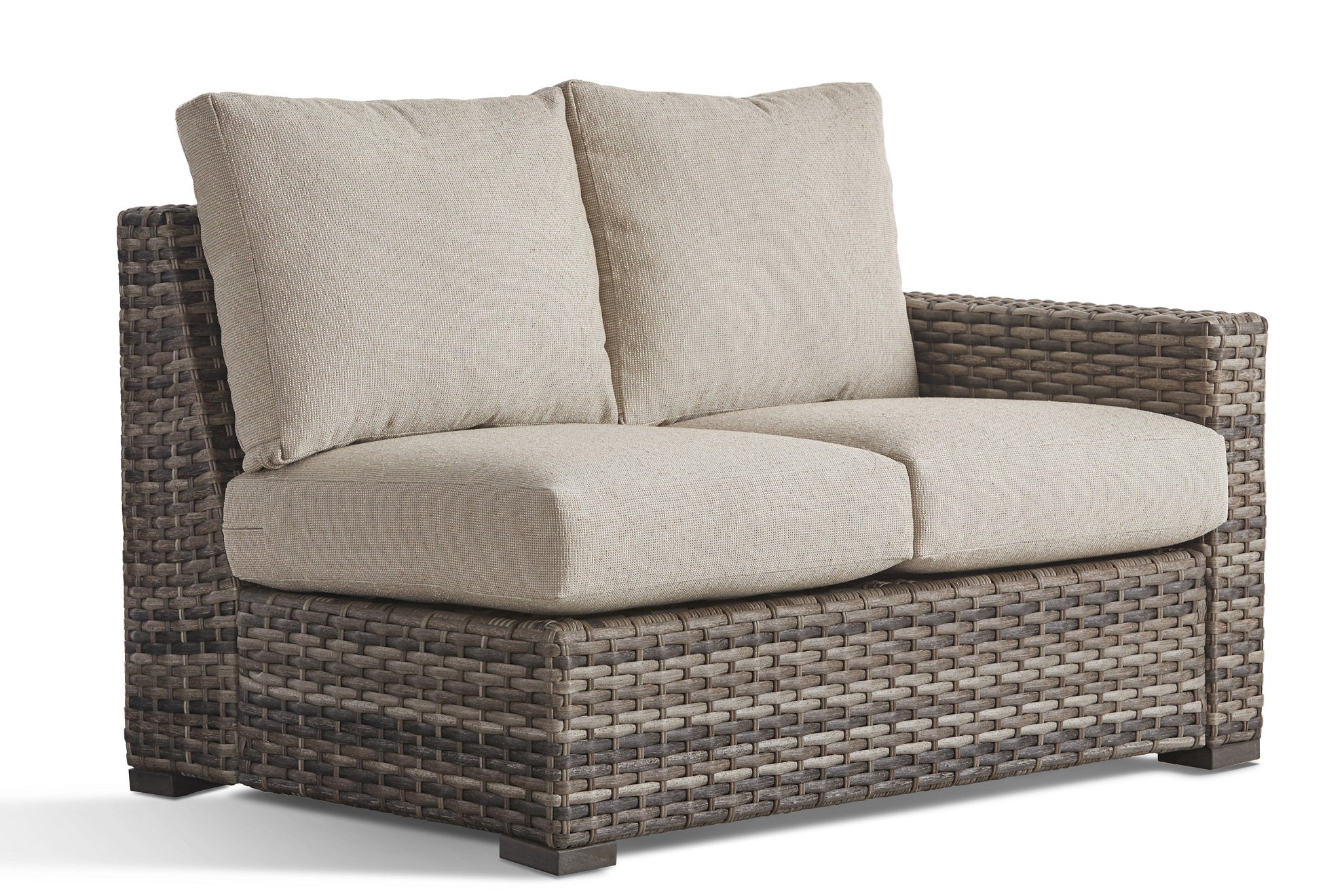South Sea Rattan New Java Resin Wicker 7-Person Outdoor Wedge Corner Sectional Living Set