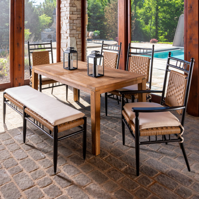 Lloyd Flanders Low Country Woven Vinyl Outdoor Dining Armchair
