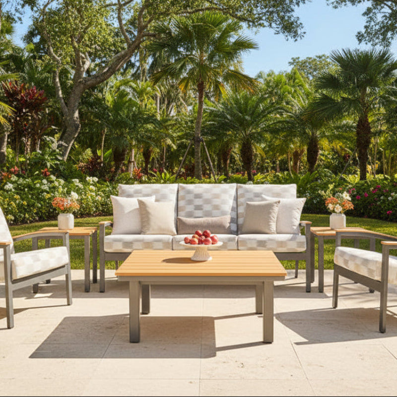 Telescope Casual Bazza Cushion MGP Aluminum Outdoor Three-Seat Sofa