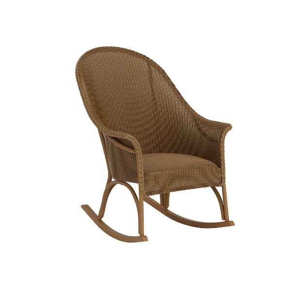 Lloyd Flanders All Seasons High Back Porch Rocker with Padded Seat facing side left