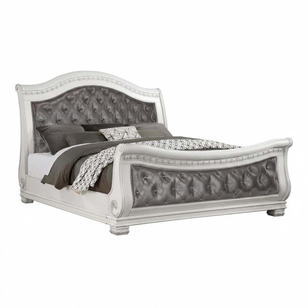 Oasis Home Bianca Upholstered King Sleigh Bed