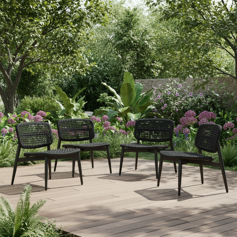 Lloyd Flanders Elba All-Aluminum Frame Lounge Chair (Set of 4)