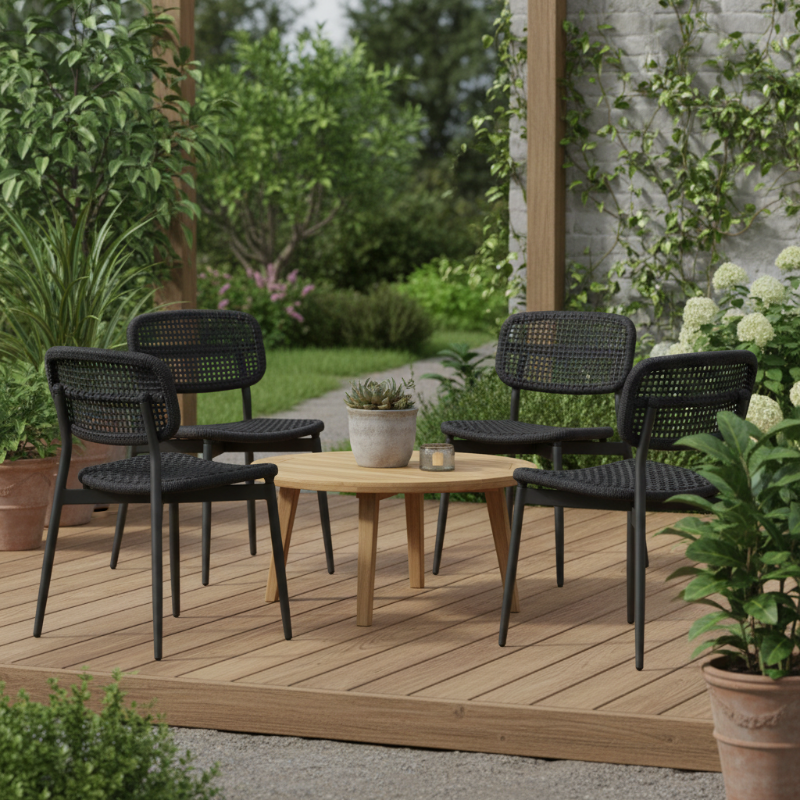 Lloyd Flanders Elba All-Aluminum Frame Armless Dining Chair (Set of 4)