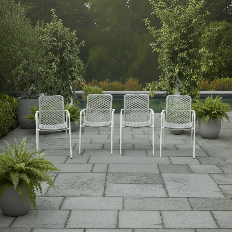 Lloyd Flanders Burano All-Aluminum Frame Dining Armchair (Set of 4)