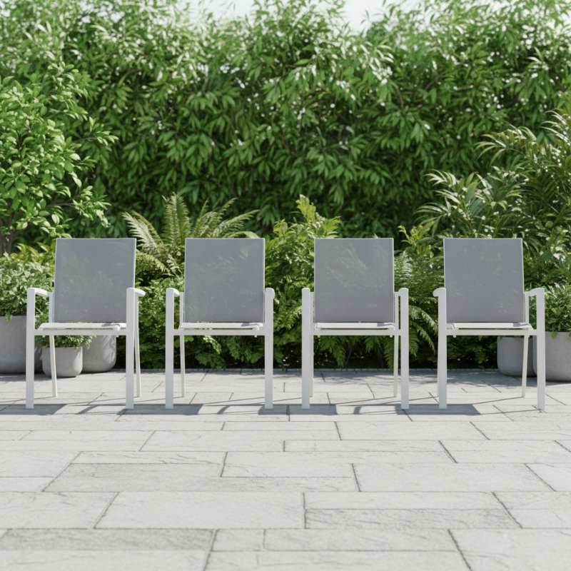 Lloyd Flanders Salina All-Aluminum Frame High Back Dining Chair (Set of 4)