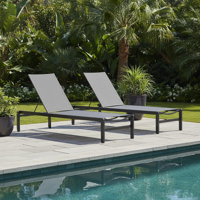 Lloyd Flanders Coral All-Aluminum Frame Stacking Chaise (Set of 2)