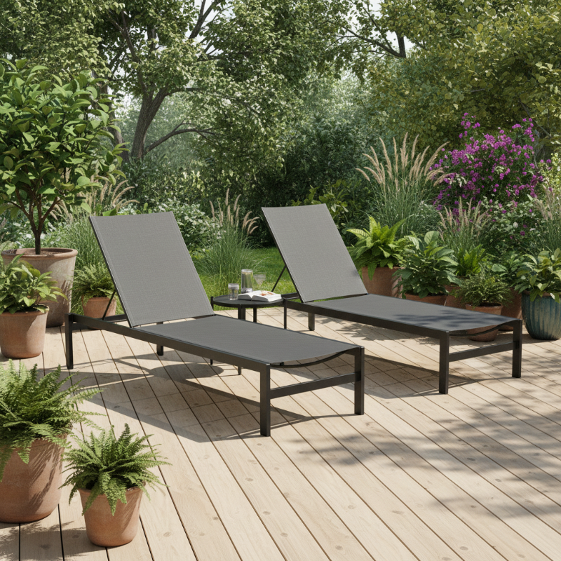 Lloyd Flanders Coral All-Aluminum Frame Stacking Chaise (Set of 2)