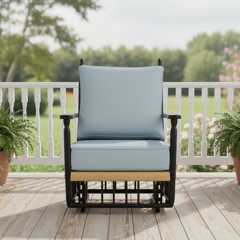 Lloyd Flanders Low Country Woven Vinyl Outdoor Glider Lounge Chair