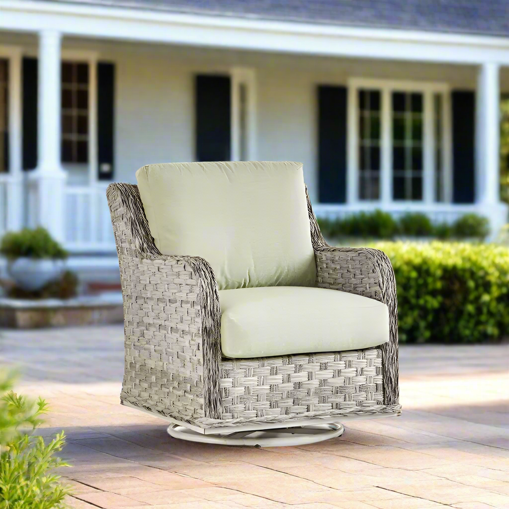 South Sea Rattan Grand Isle Resin Wicker Outdoor Swivel Glider