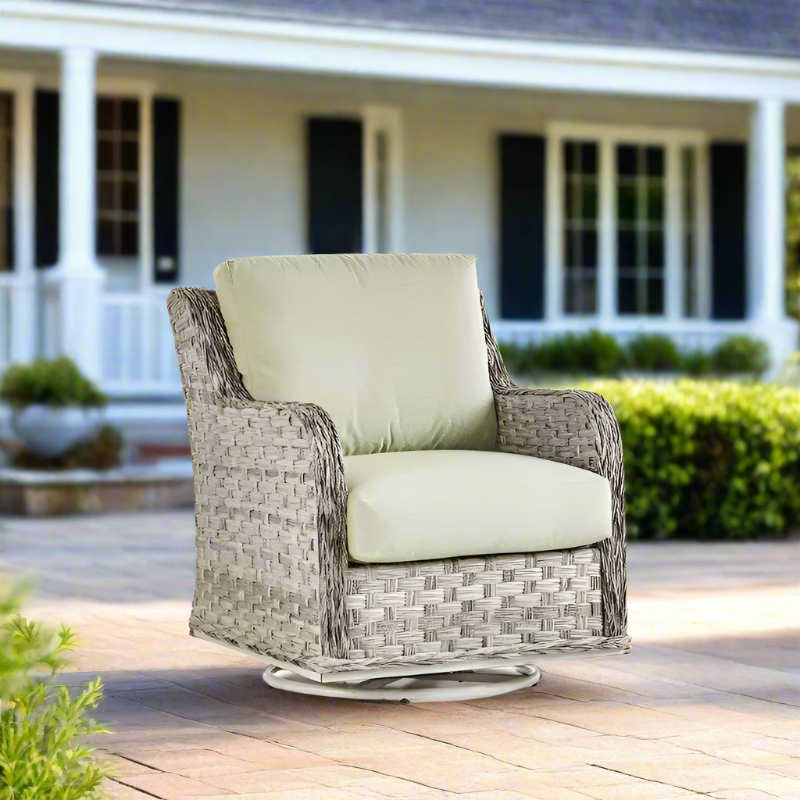 South Sea Rattan Grand Isle Wicker Outdoor Swivel Glider