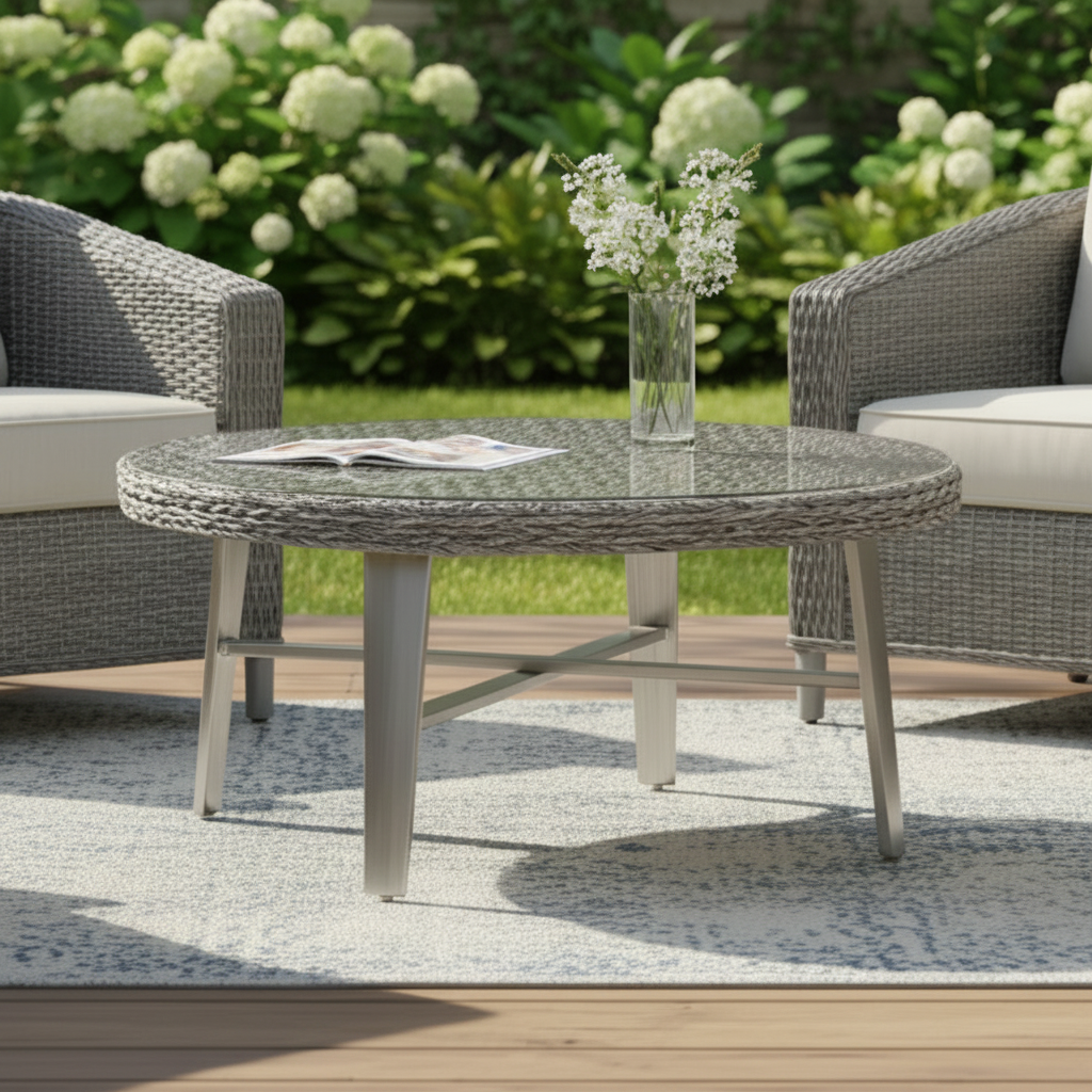 South Sea Rattan Grand Isle Wicker Outdoor Round Coffee Table