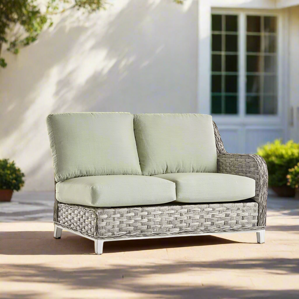 South Sea Rattan Grand Isle Resin Wicker Outdoor Right Arm Facing Loveseat