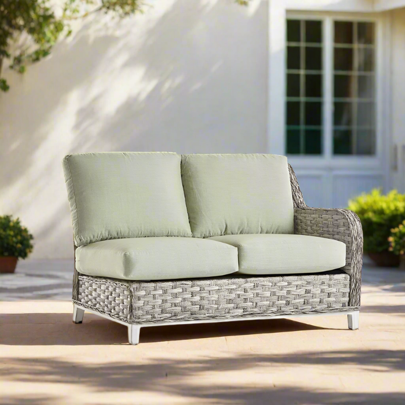 South Sea Rattan Grand Isle Wicker Outdoor Right Arm Facing Loveseat