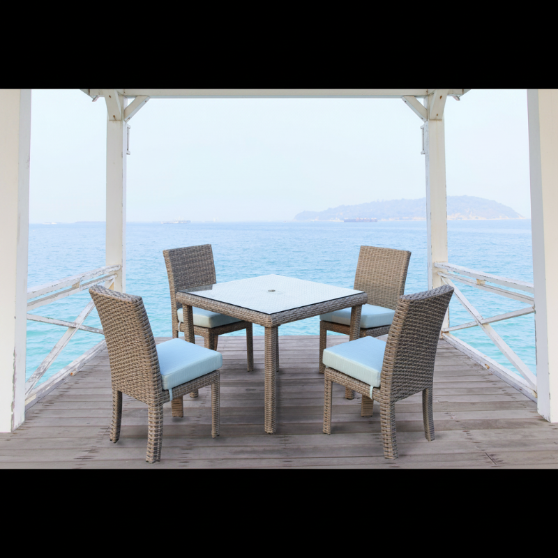 South Sea Rattan Saint Tropez Wicker Outdoor Square Dining Table