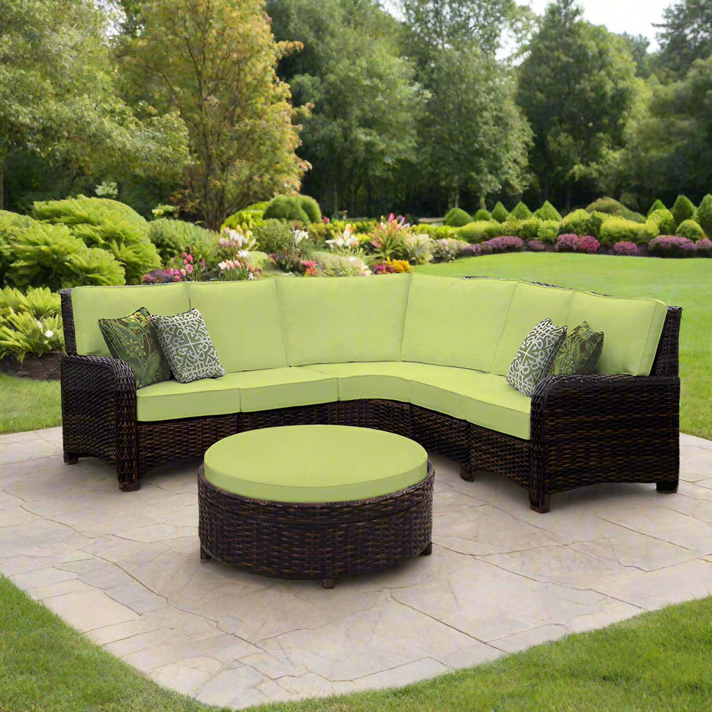 South Sea Rattan Saint Tropez Outdoor Wicker Sectional Set