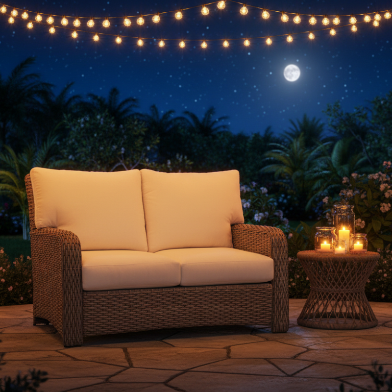 South Sea Rattan Saint Tropez Wicker Outdoor Loveseat