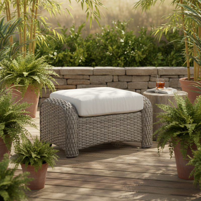 South Sea Rattan Saint Tropez Wicker Outdoor Ottoman