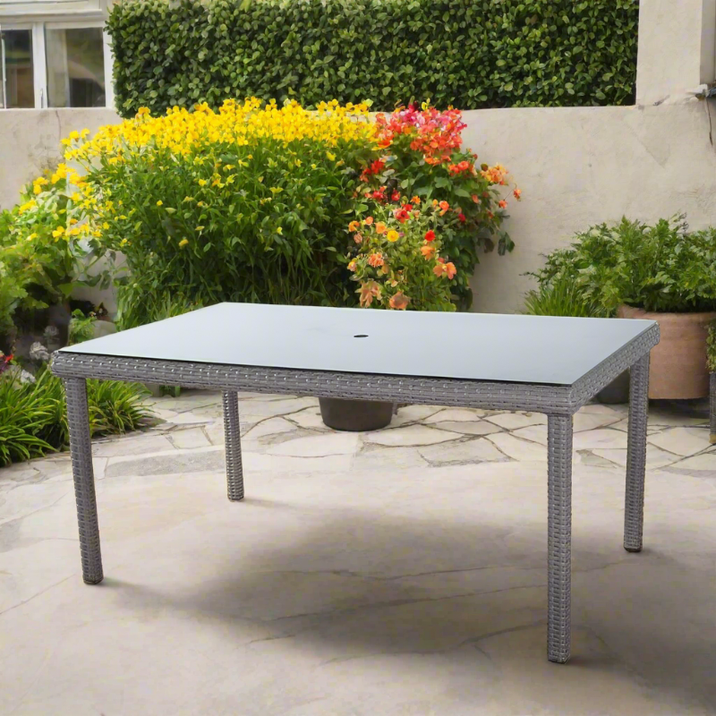 South Sea Rattan Saint Tropez Wicker Outdoor Rectangular Dining Table