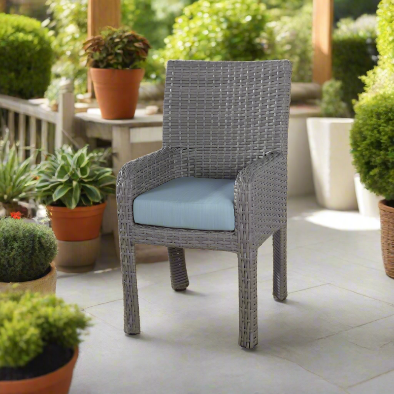 South Sea Rattan Saint Tropez Wicker Outdoor Dining Armchair