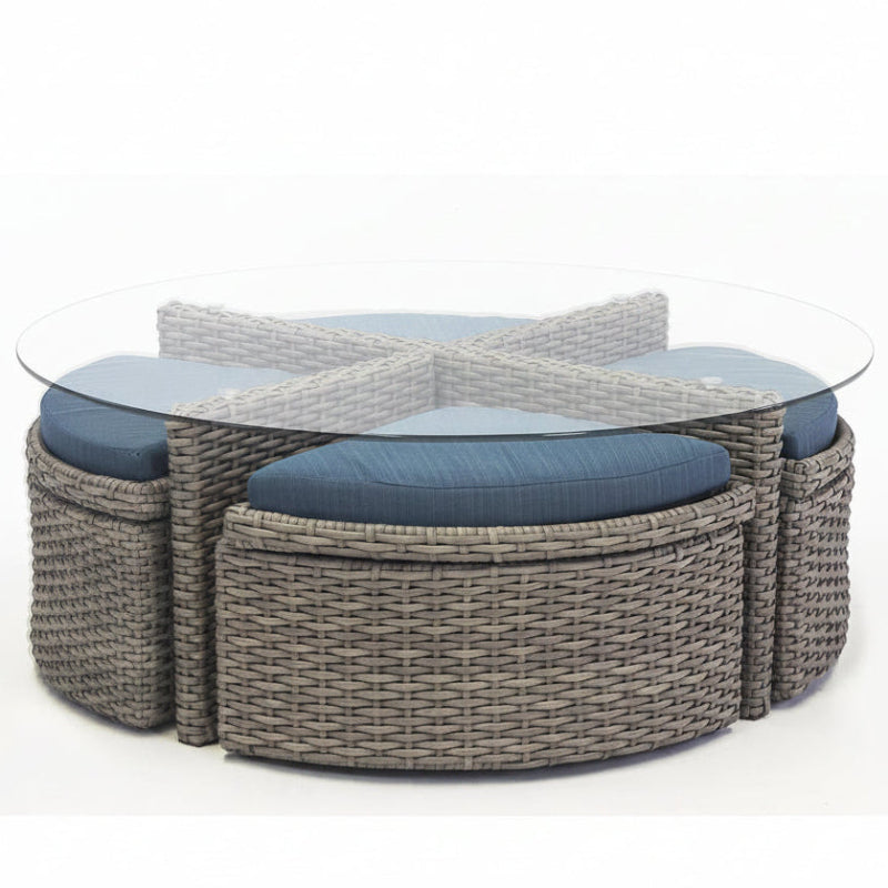 South Sea Rattan Saint Tropez Wicker Outdoor 6-Person Curved Sectional Set